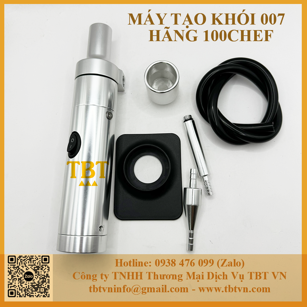 Máy tạo khói thức ăn 007 hãng 100CHEF, Súng tạo khói, Smoking gun